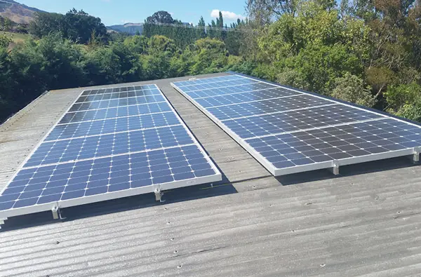 Solar panel on commercial building