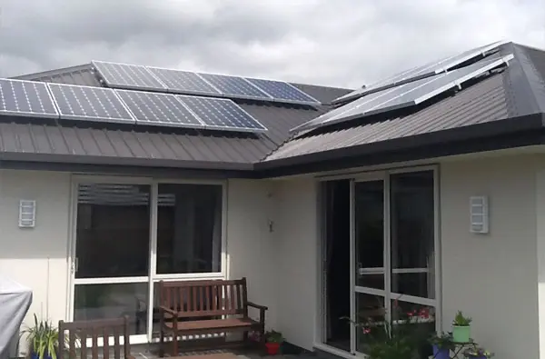 Solar panel on residential building